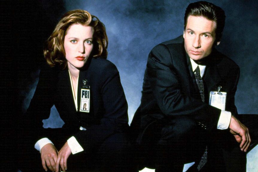 Fictitious FBI agents Dana Scully and Fox Mulder.