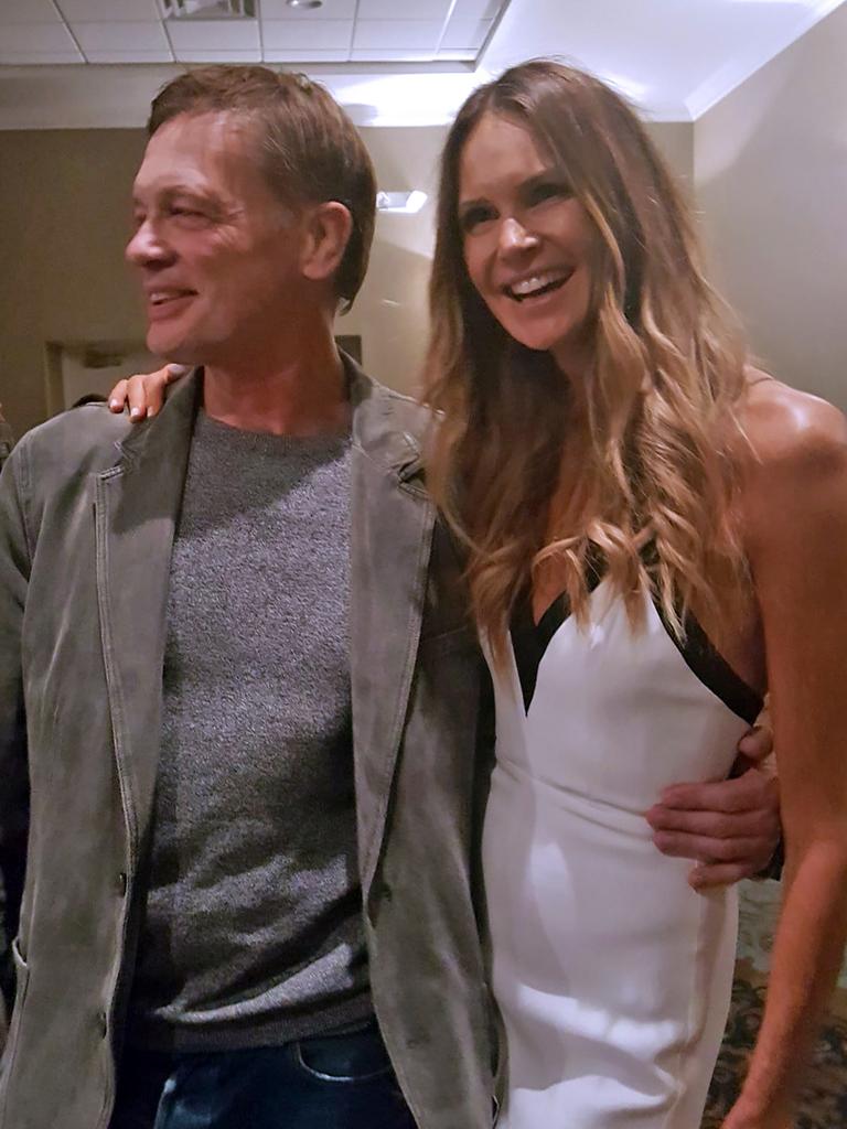 A new book claims Elle Macpherson was “strategically seated” next to Andrew Wakefield at an anti-vax event. Picture: Janice Hall/Twitter