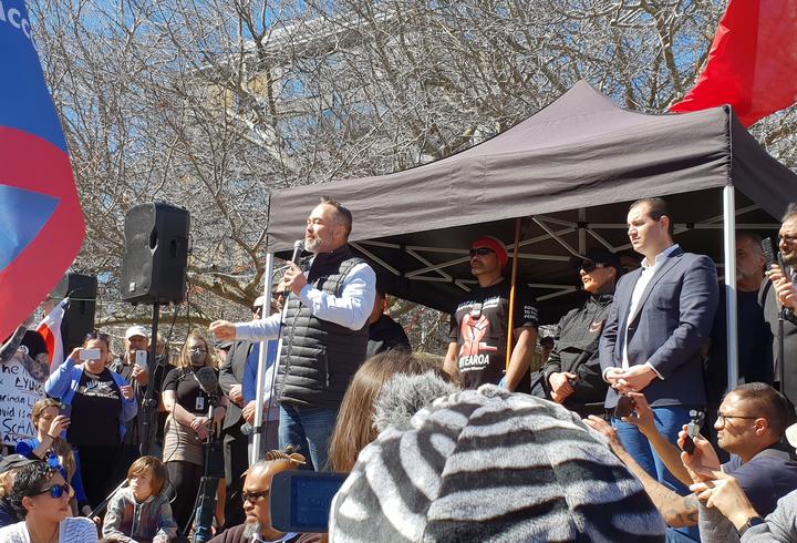 Advance NZ co-leaders Billy Te Kahika and Jami-Lee Ross, and a woman who was jailed for breaking isolation rules. 