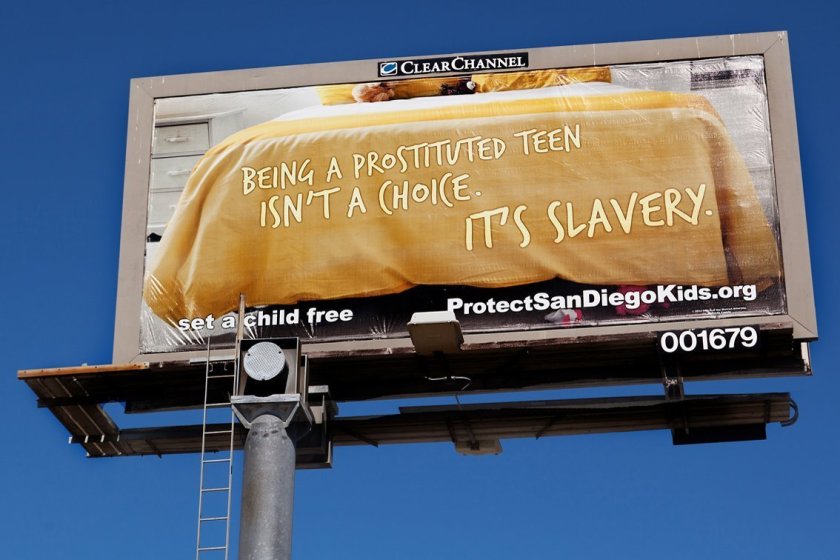 An anti-sex trafficking billboard being displayed around San Diego County in 2014.