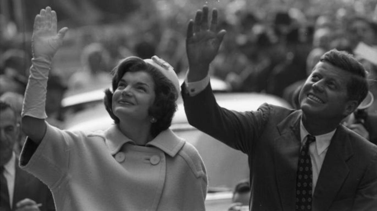 Jacqueline and John F. Kennedy during a 1960 campaign stop. (Credit: Paul Schutzer/The LIFE Picture Collection/Getty Images)