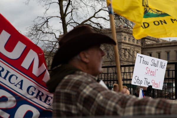 Supporters of President Trump protesting in Lansing, Mich., last week. Will their mistrust last?