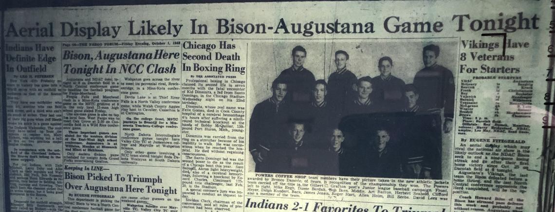 Fargo’s most famous UFO sighting was in the skies above a 1948 Bison-Augustana football game Fargo’s most famous UFO sighting was in the skies above a 1948 Bison-Augustana football game