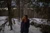 Laurie Nelsen in her backyard in Oakland, Maine.