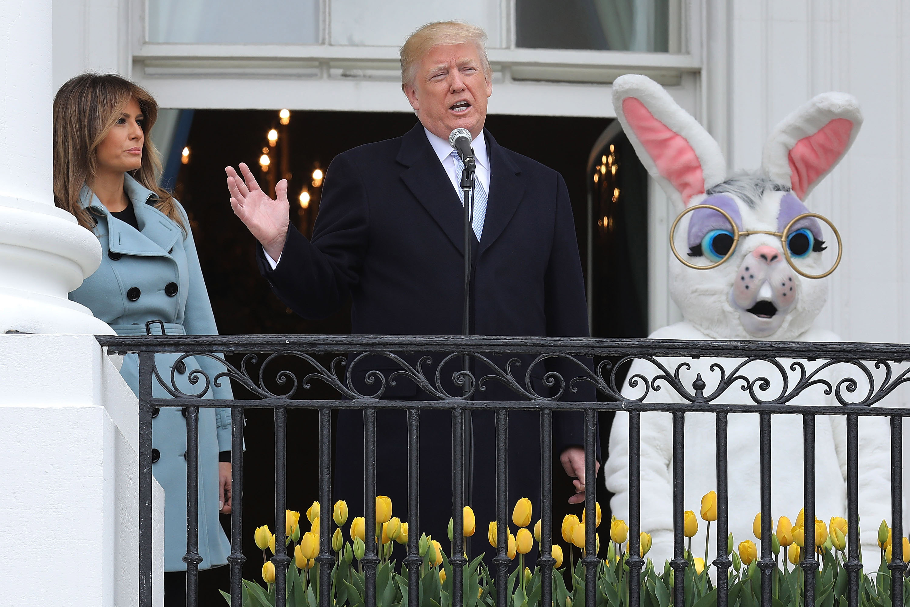 Donald Trump giving an Easter speech.