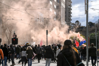 Hundreds appeared on Melbourne streets.