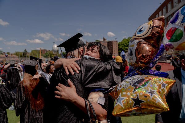 Graduation day at Bronxdale High School last month. Schools are taking the time to celebrate their departing students with ceremonies big and small. 