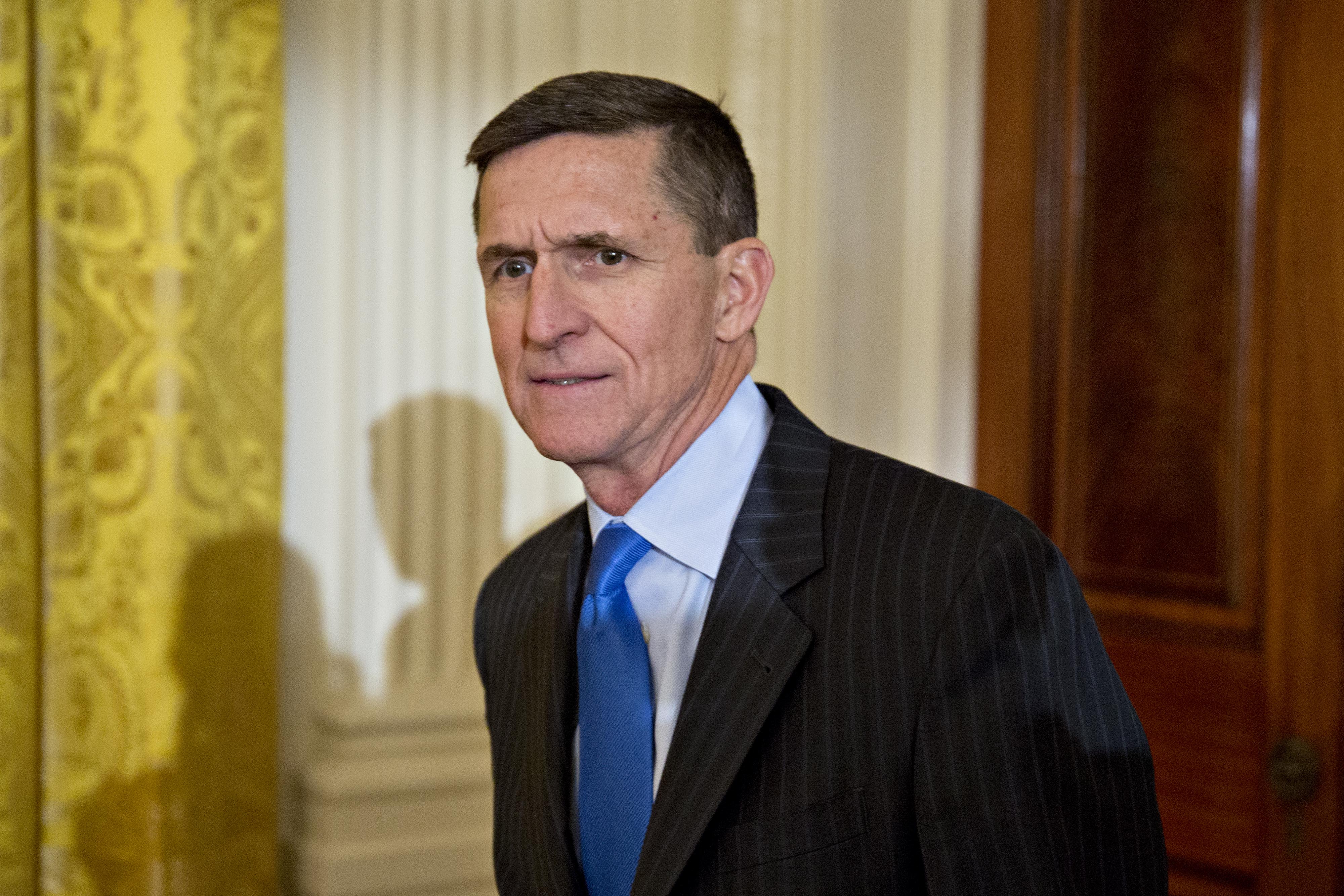  General Michael Flynn in the East Room of the White House in Washington, DC. (Photo by Andrew Harrer-Pool/Getty Images)