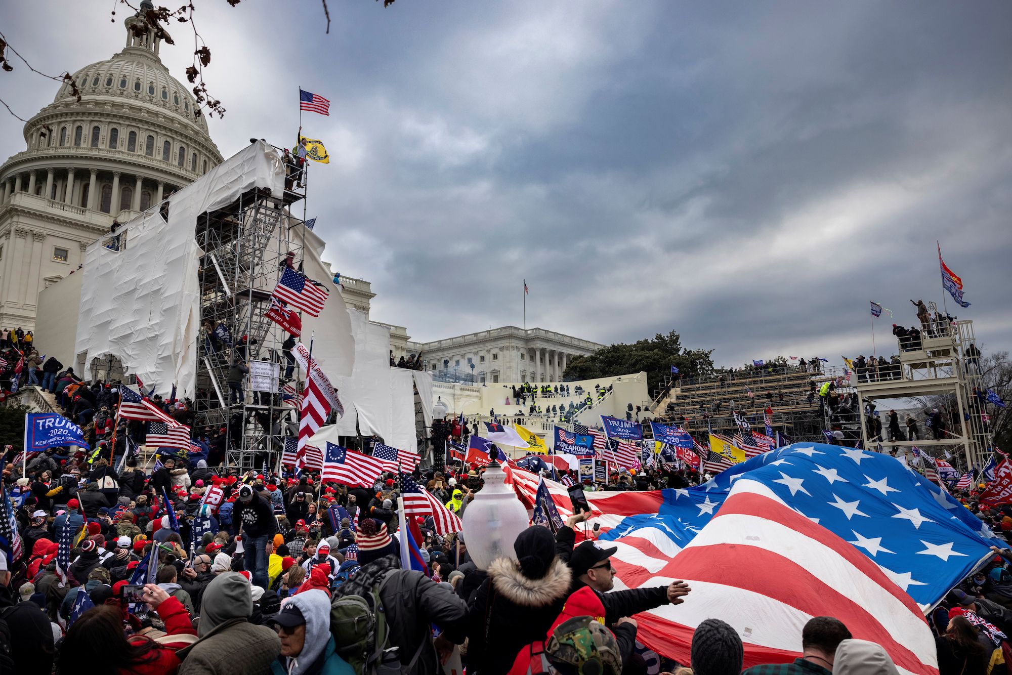 washington dc, usa january 6 trump supporters clash with police and security forces as people try to storm the us capitol in washington dc on january 6, 2021 demonstrators breeched security and entered the capitol as congress debated the 2020 presidential election electoral vote certification photo by brent stirtongetty images