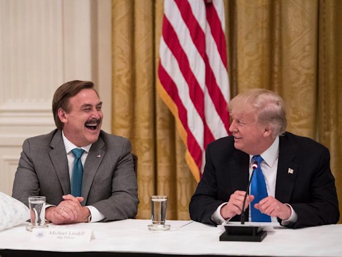 MyPillow CEO Mike Lindell and Donald Trump.