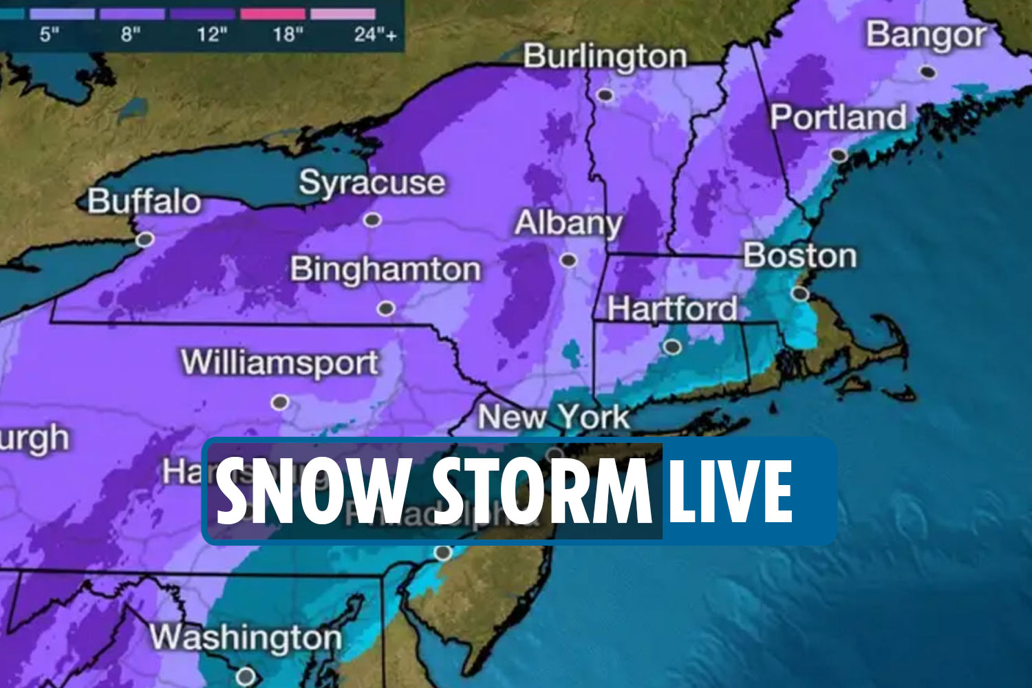 Snowstorm Izzy path tracker as huge front causes weather warnings for the weekend