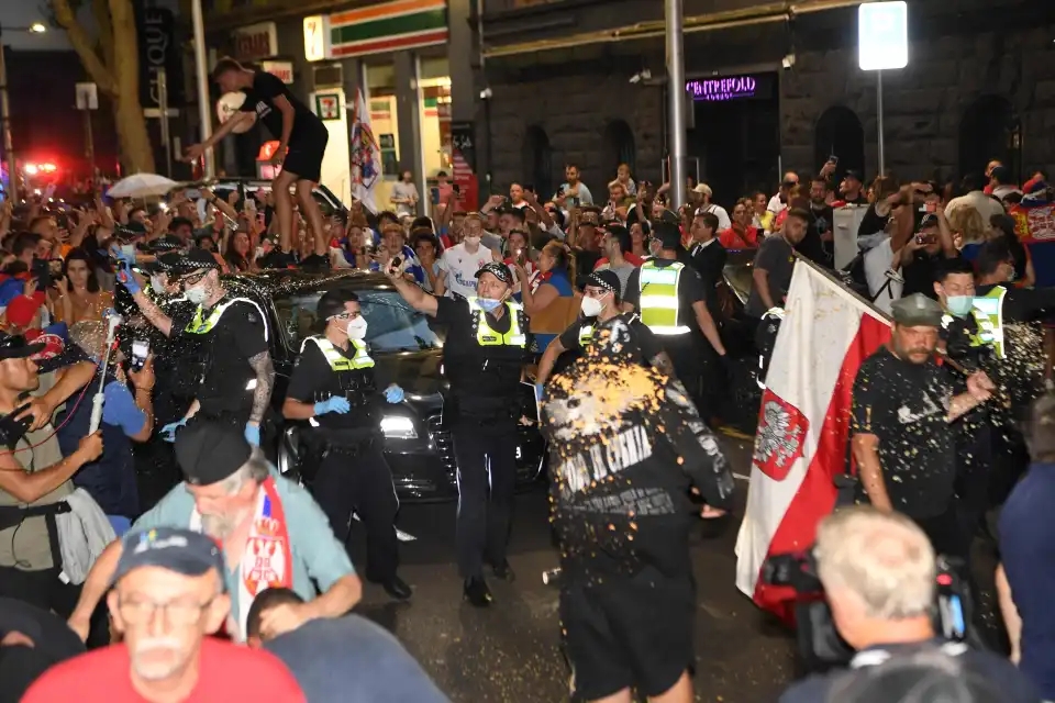 Cops clashed with protesters in Australia over Djokovic's visa row