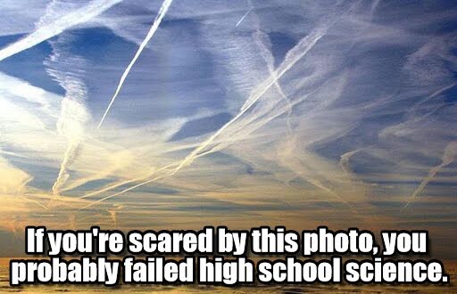 Meme insulting chemtrails believers