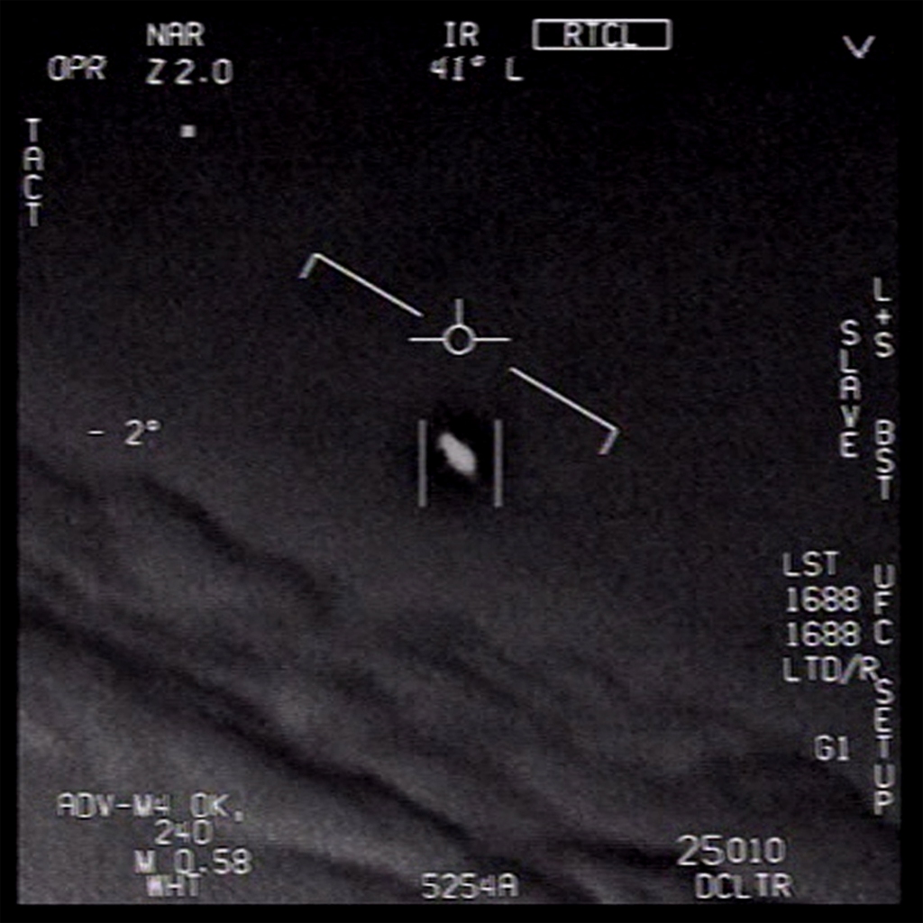 A video grab image taken from one of three unclassified US Navy video that have been authorized for release by the US Department of Defense.