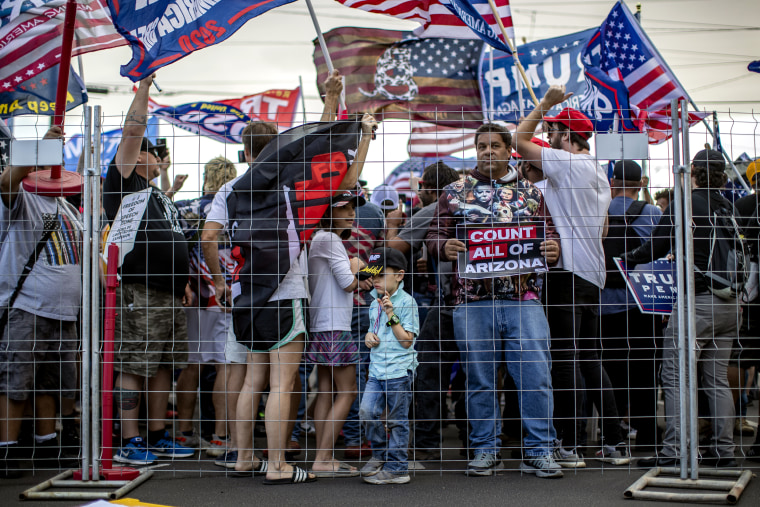 Trump supporters protest in Phoenix, AZ.