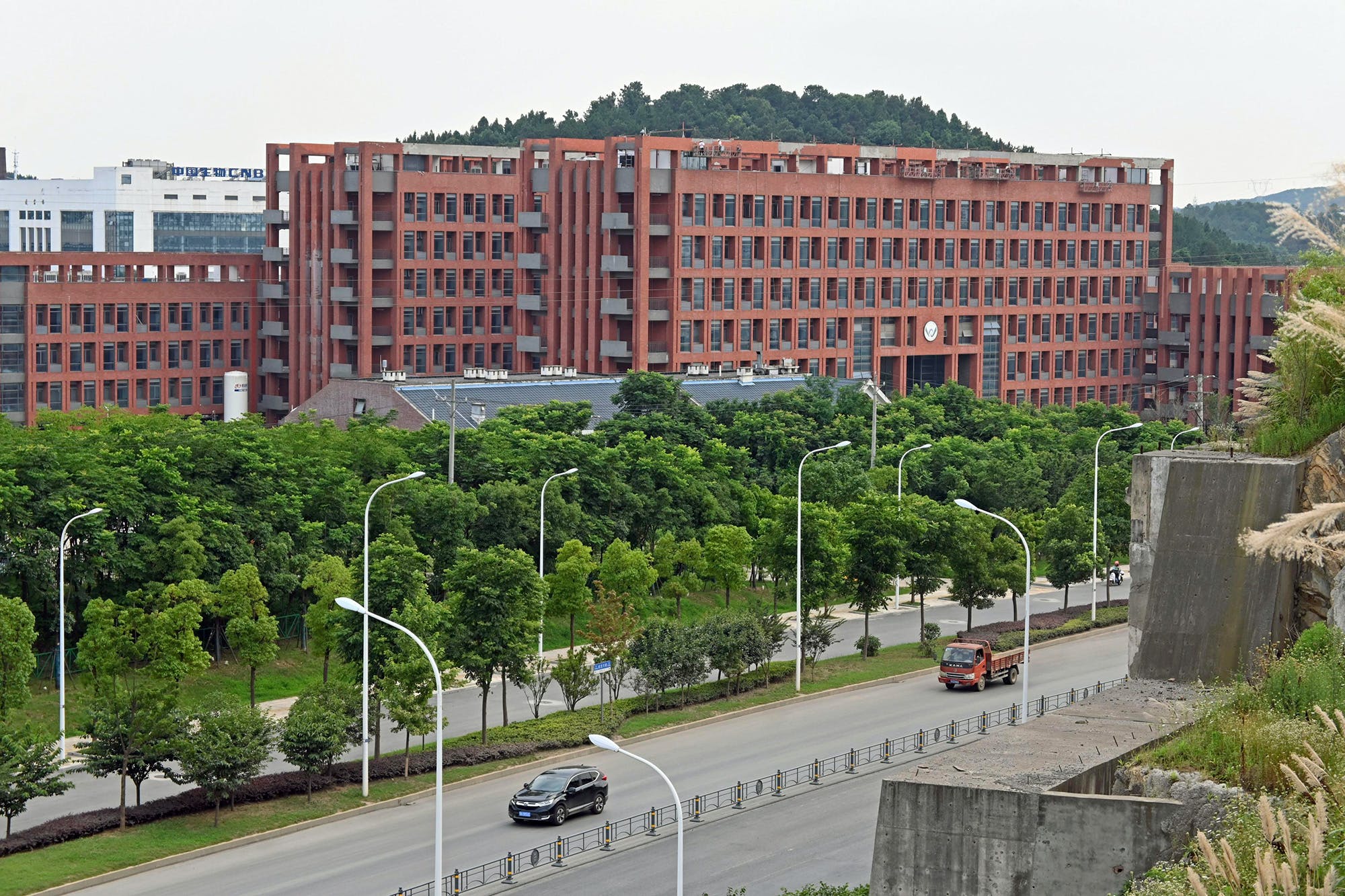 Photo taken in Wuhan, China, on June 24, 2021, shows the Wuhan Institute of Virology. (Kyodo via AP Images) ==Kyodo