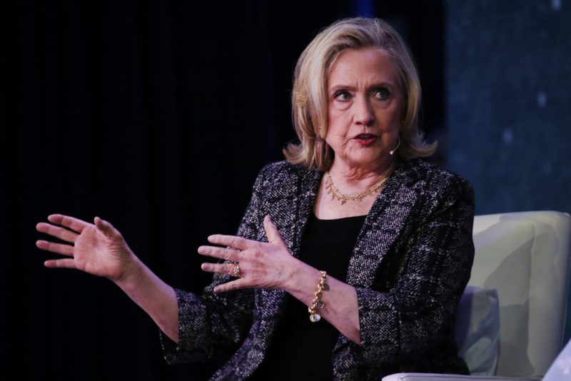 NEW YORK, NEW YORK - SEPTEMBER 20: Former U.S. Secretary of State Hillary Clinton speaks during the Clinton Global Initiative (CGI) 2022 Meeting on September 20, 2022 in New York City. CGI, which hasn’t met since 2016, has assisted over 435 million people in more than 180 countries since it was established in 2005. The two-day event, which occurs as the United Nations General Assembly is being held nearby, will see dozens of world leaders and those working for change across the world. (Photo by Spencer Platt/Getty Images)