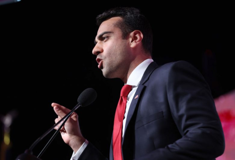 Arizona Attorney General candidate Abe Hamedeh speaks during a Republican election night gathering at The Scottsdale Resort at McCormick Ranch on November 08, 2022 in Scottsdale, Arizona. Election results continue to come in the race for Arizona Governor between Kari Lake and Democratic challenger Katie Hobbs. (Photo by Justin Sullivan/Getty Images)