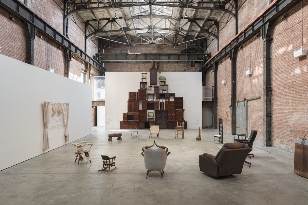 View of “Henrike Naumann: Re-Education,” 2022–23, SculptureCenter, New York. Photo: Charles Benton.