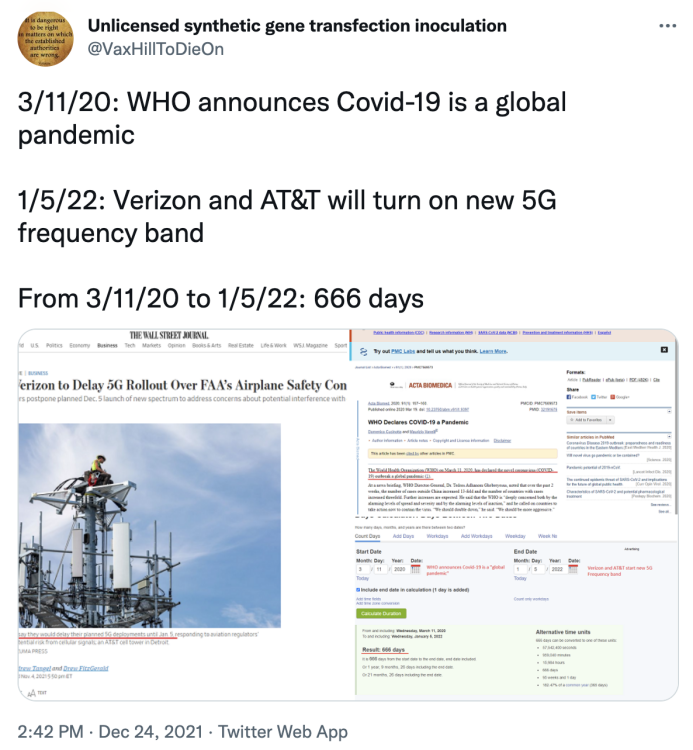 Twitter 5G Conspiracy Post