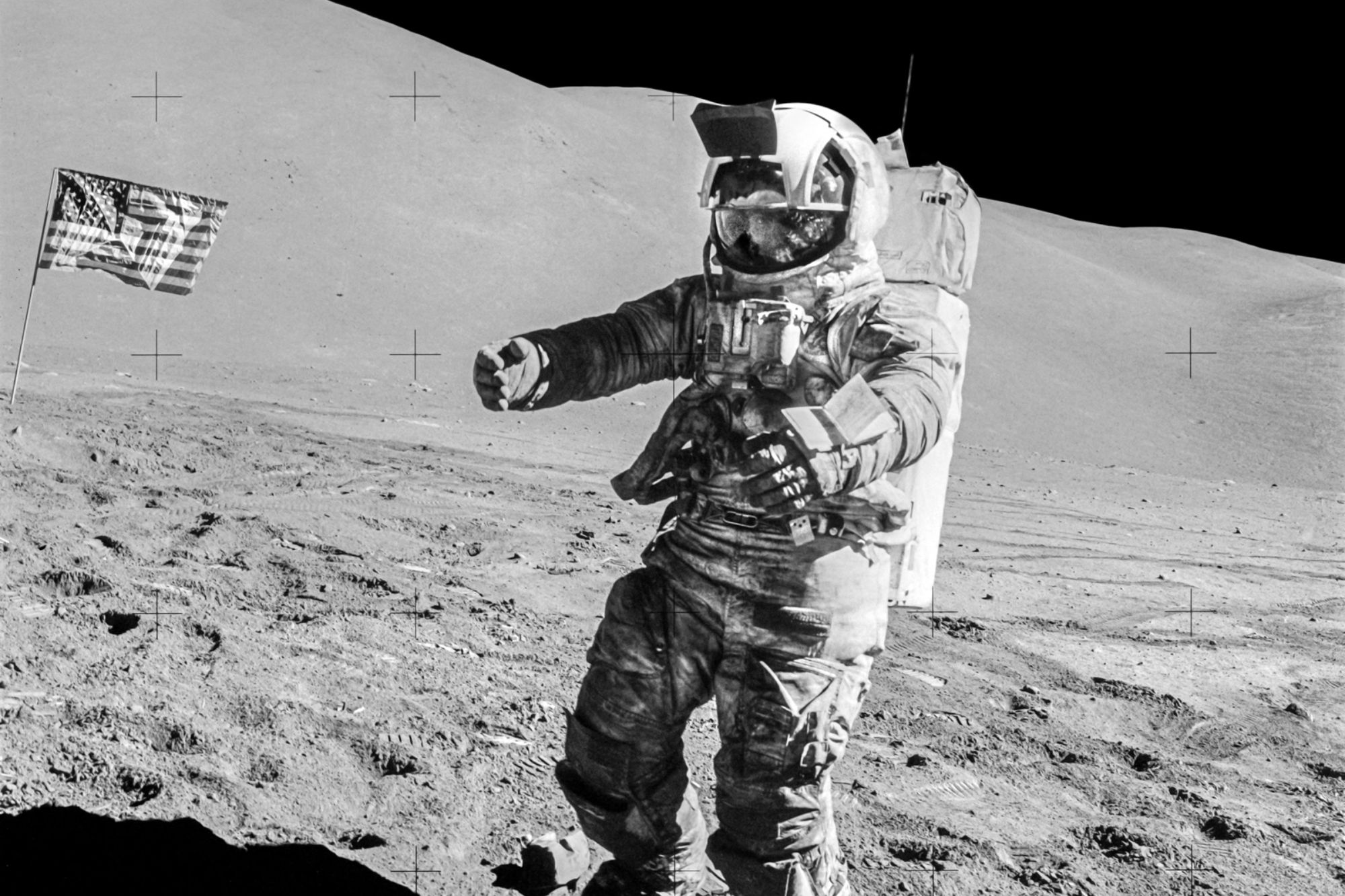 'Last pic EVER taken on moon' showing NASA astronaut uncovered after 50yrs