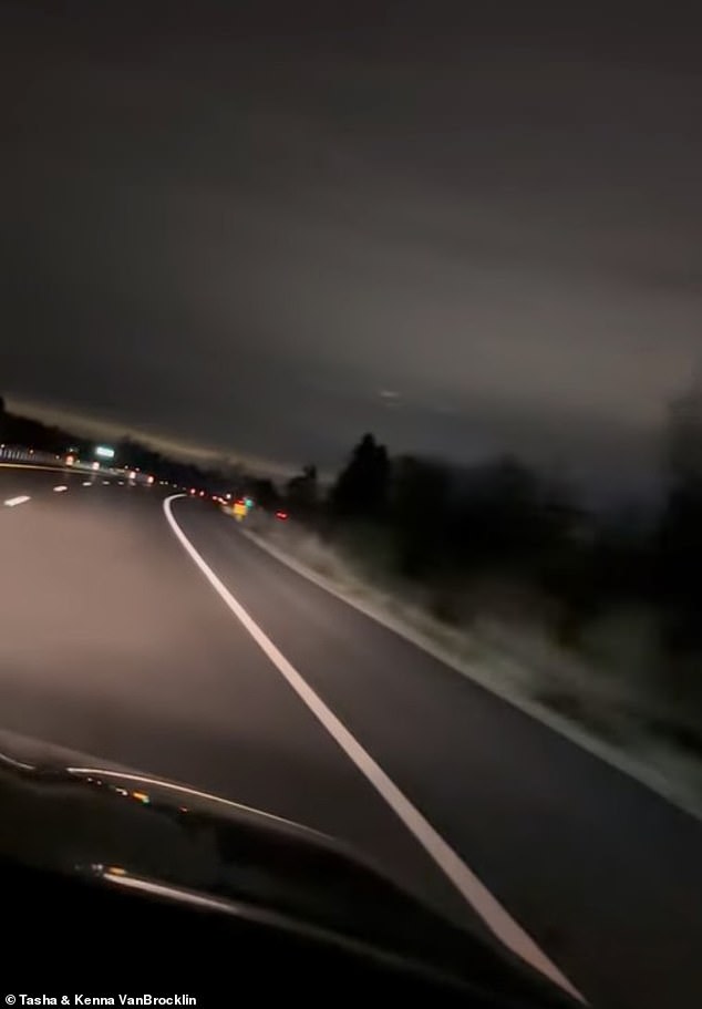 That same night, hundreds of miles away on the other side of Lake Michigan, two women - Kenna and Tasha Lynn VanBrocklyn - driving on a highway in Brighton, Michigan caught similar lights on camera