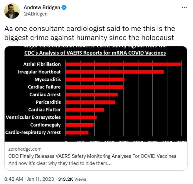 The Tory MP for North West Leicestershire said: 'As one consultant cardiologist said to me this is the biggest crime against humanity since the holocaust'