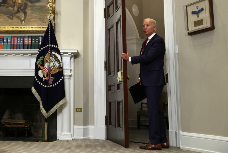 U.S. President Joe Biden speaks on the DISCLOSE Act.