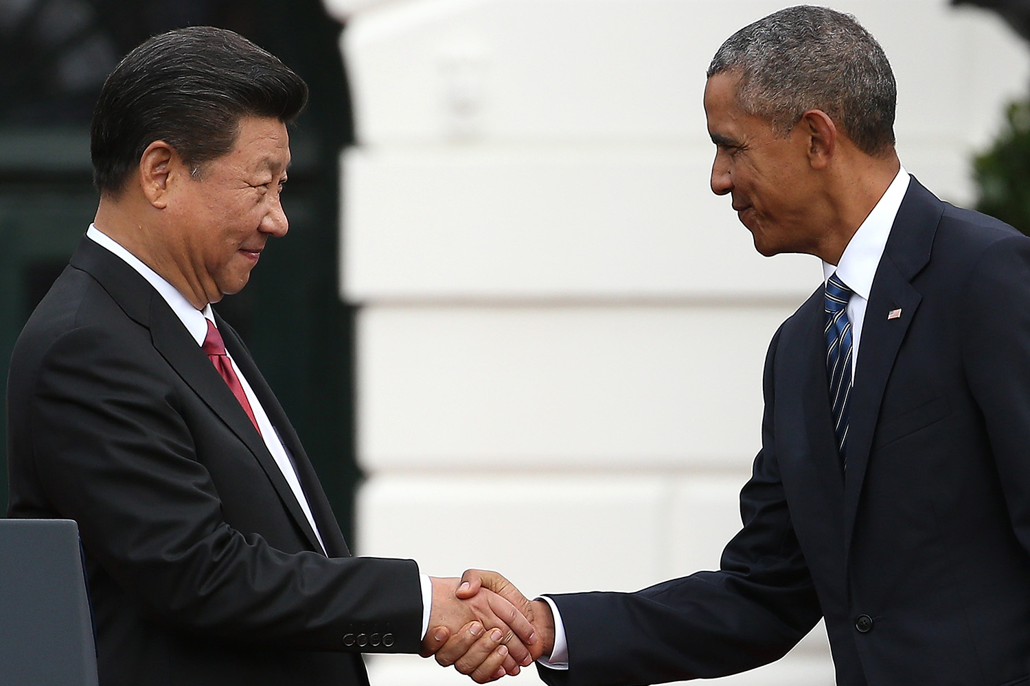 U.S. President Barack Obama shakes hands with Chinese President Xi Jinping during a state visit at the White House in Washington in 2015.