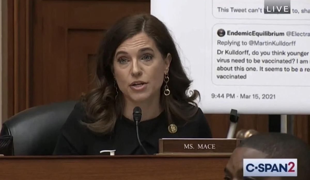 Rep. Nancy Mace corners ex-Twitter exec with just one question for censoring medical experts during COVID-19 pandemic