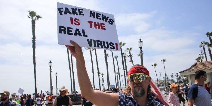 coronavirus protest disinformation fake news