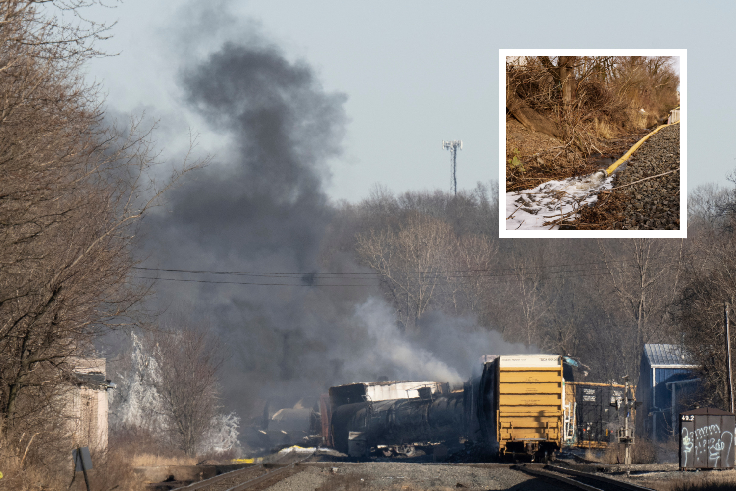 Water is rerouted after Ohio train crash