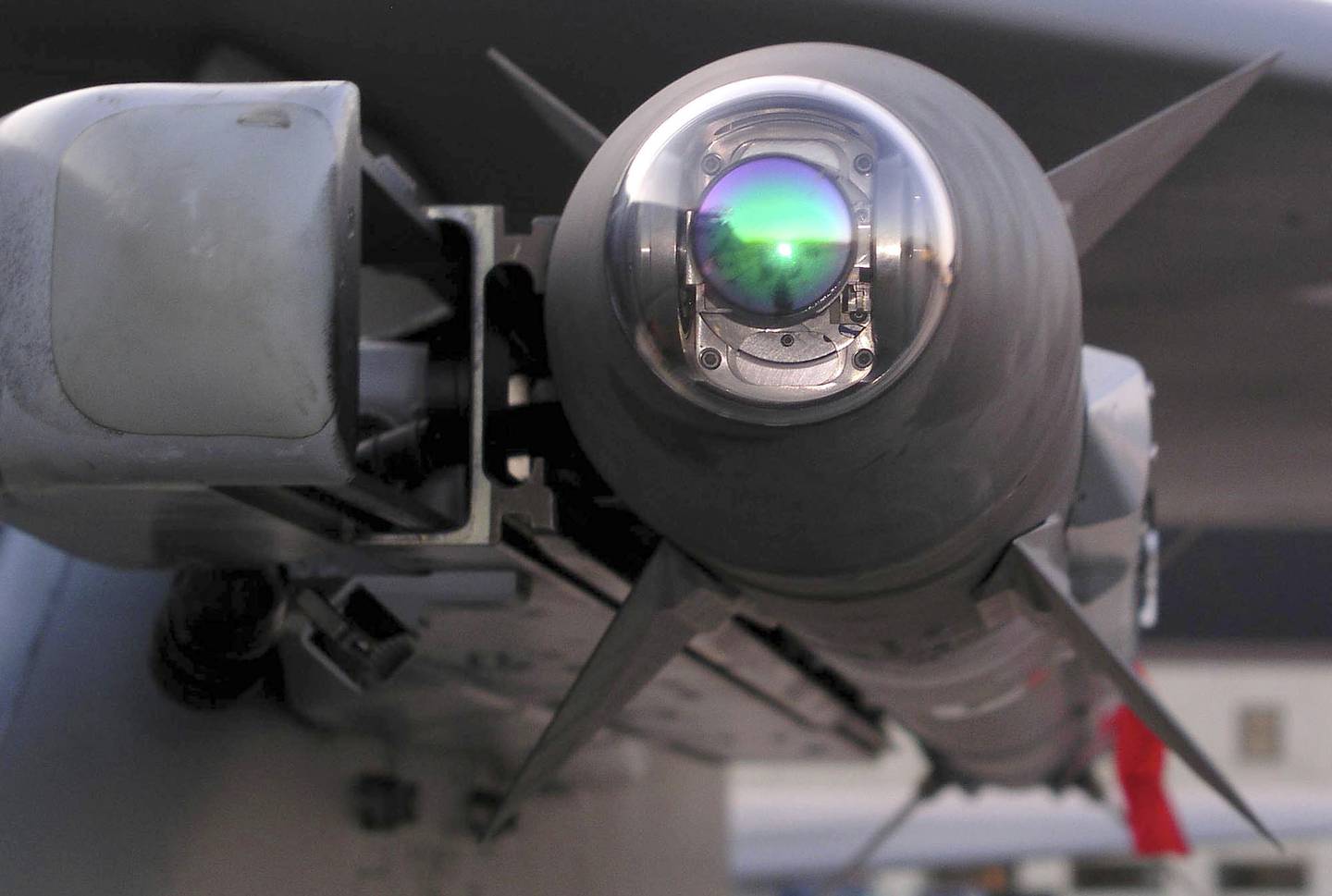 A Raytheon-built AIM-9X Sidewinder infrared-guided air-to-air missile is mounted on one of the 3rd Wing's F-15C Eagle jets at Elmendorf Air Force Base, Alaska.