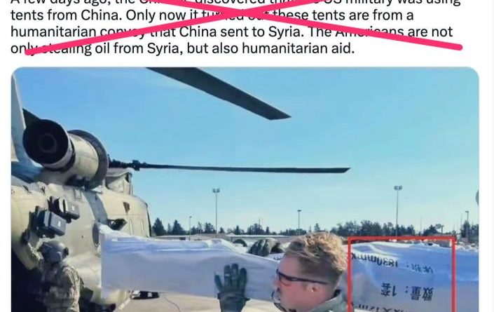 Chinese media is claiming an Instagram post shows the US military stealing aid for earthquake victims in Syria. It's a bogus conspiracy theory. - Yahoo News