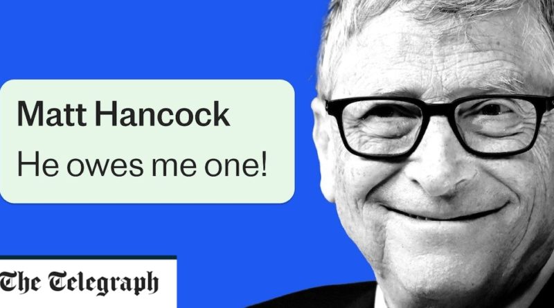 Matt Hancock cracks joke about Bill Gates Covid conspiracy - The Telegraph