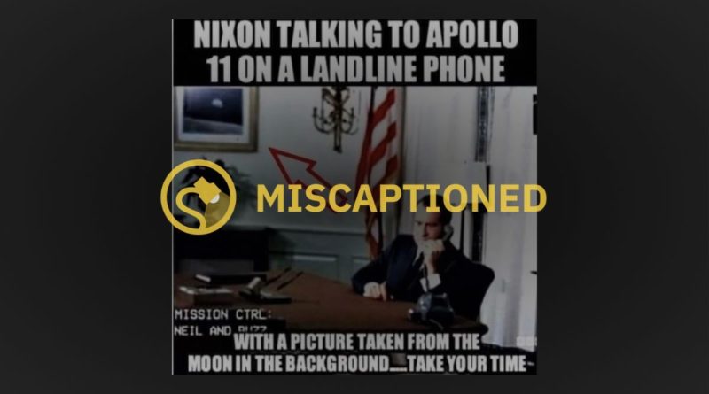 Was Pic Taken by Apollo 11 Crew Already on Nixon's Wall When He Spoke to Them by Phone?