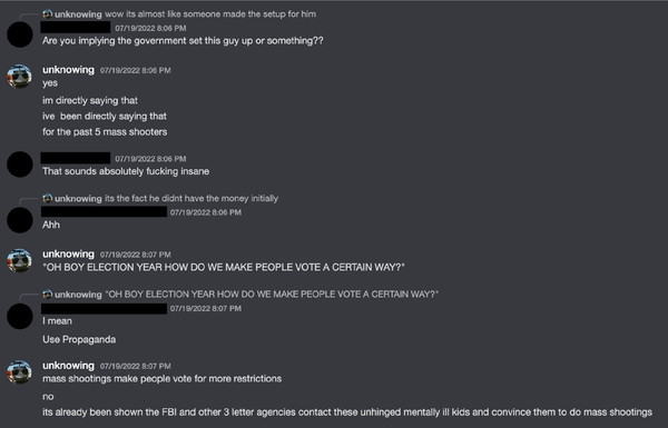 A screenshot of Discord messages