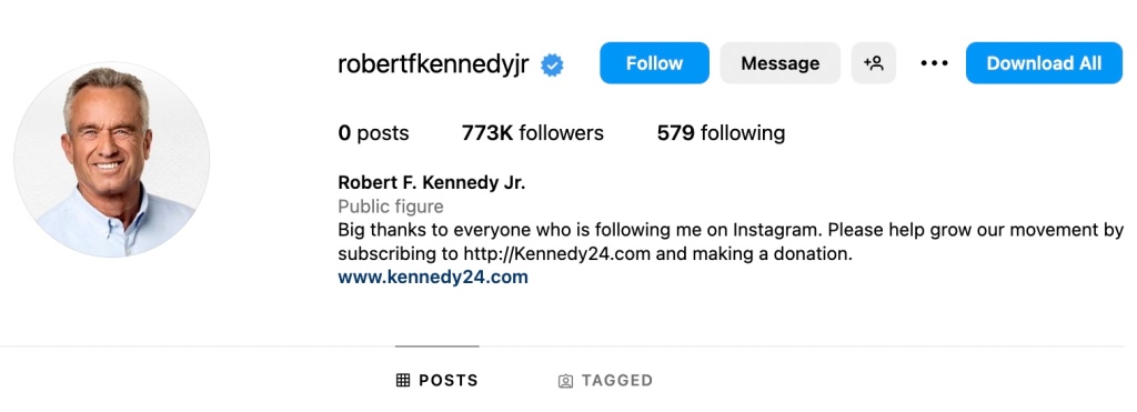 RFK Jr. Instagram page