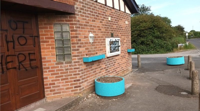 Vandals daub Trusthorpe Village Hall with anti-vax messages