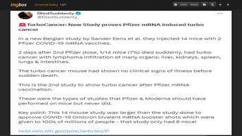 Fact Check: New Study Does NOT Prove Pfizer mRNA COVID-19 Vaccine Induces 'Turbo Cancer' | Lead Stories