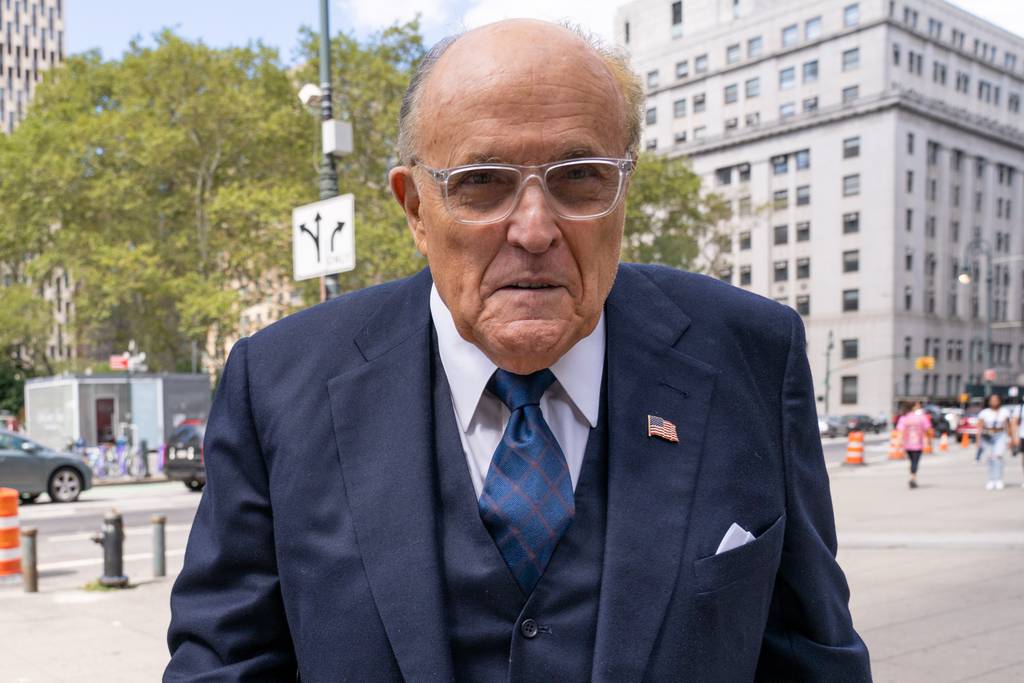 Rudy Giuliani arrives at the courthouse located at 60 Centre St. in Manhattan on Sept. 8, 2022. 