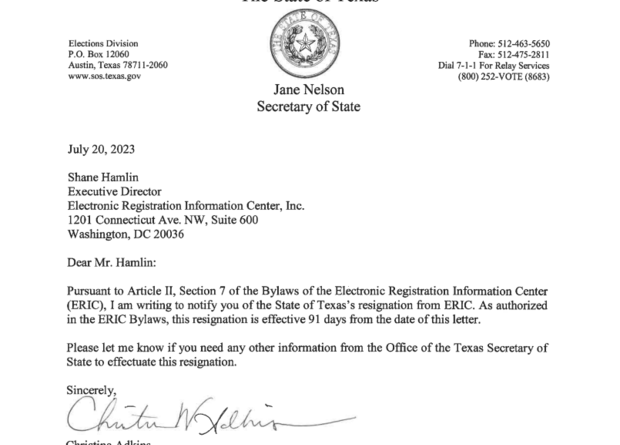 Texas resigns from national voter fraud prevention program