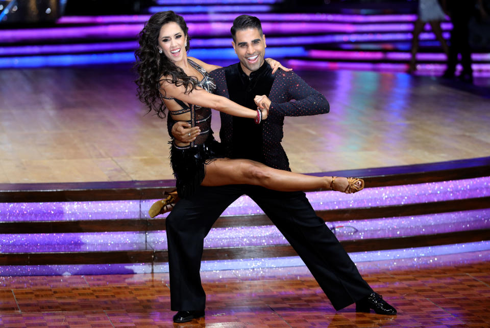 Dr Ranj Singh and Janette Manrara pose for photographers during a photocall before the opening night of the Strictly Come Dancing Tour 2019 at the Arena Birmingham, in Birmingham. Picture date: Thursday January 17, 2019. Photo credit should read: Aaron Chown/PA Wire (Photo by Aaron Chown/PA Images via Getty Images)