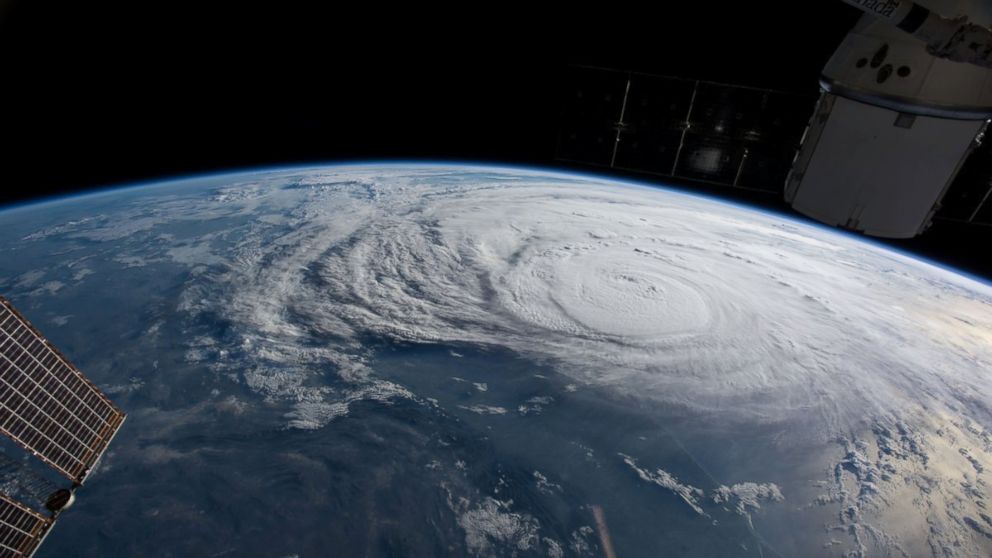 PHOTO: Hurricane Harvey is pictured off the coast of Texas from aboard the International Space Station, Aug. 25, 2017. 