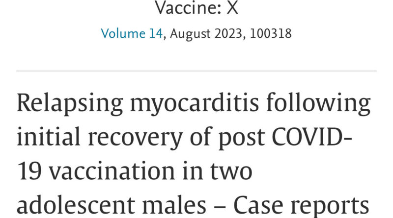 URGENT: Italian researchers find Covid vaccine myocarditis relapses in teenage boys following apparently complete initial recovery