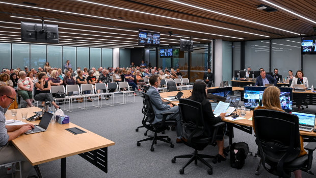 A Yarra Ranges council meeting in Lilydale in February.