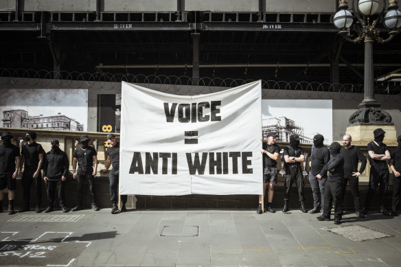 Neo-Nazis led by Thomas Sewell turned up to a ‘No’ vote rally in Melbourne.