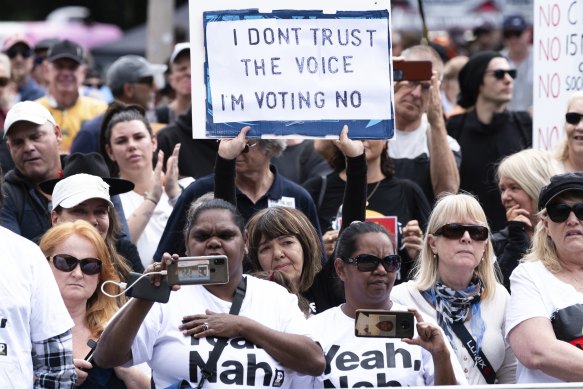 Attendees at a No rally in Sydney.