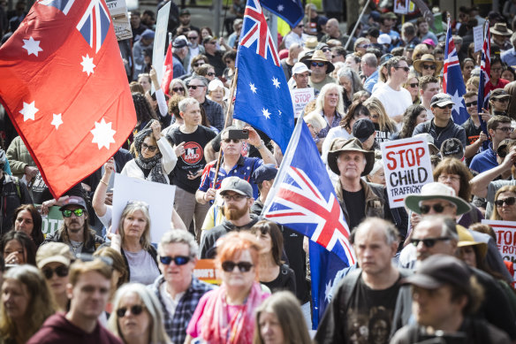 Hundreds of anti-Voice protesters rally in Sydney, Melbourne