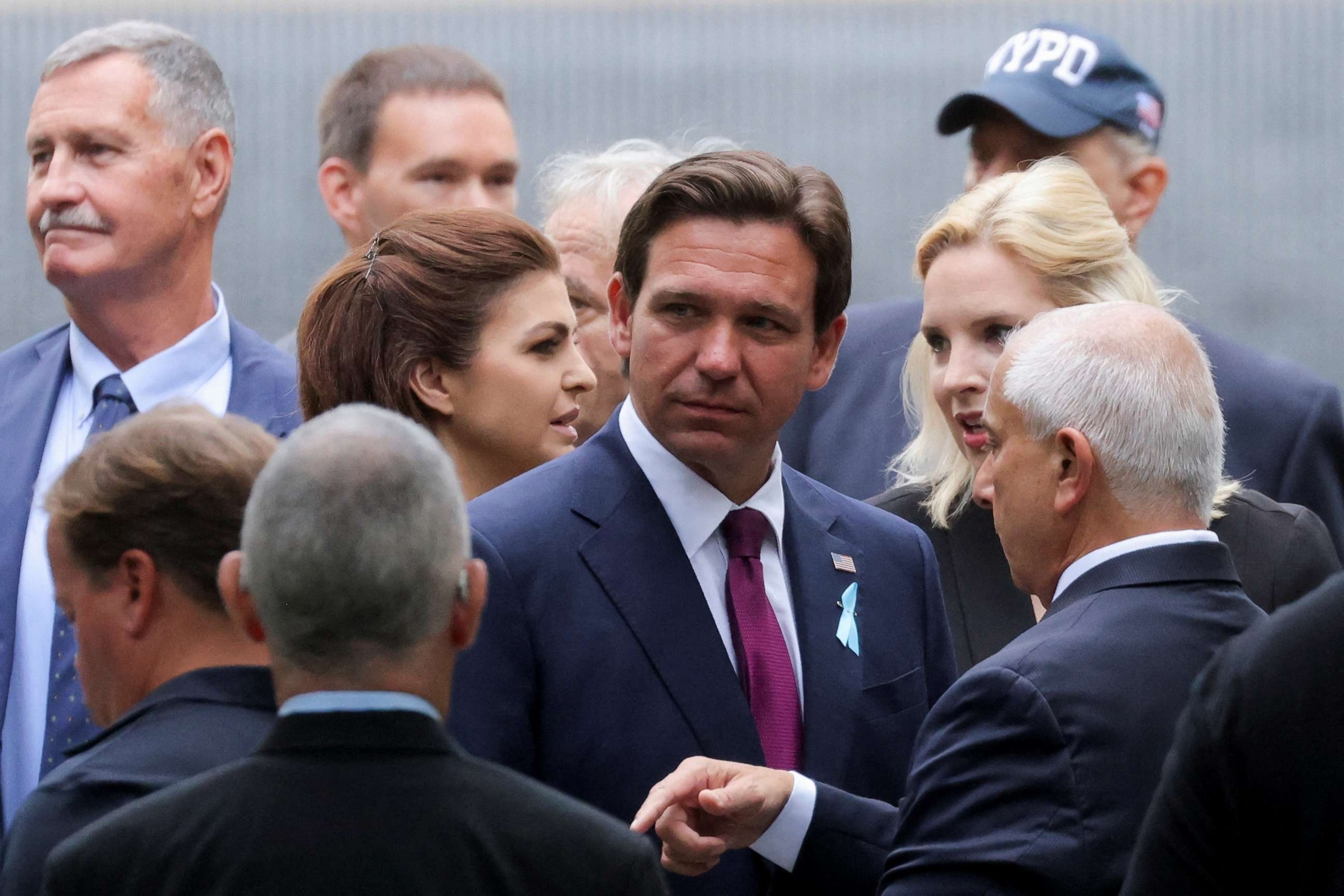 PHOTO: Florida Governor Ron DeSantis arrives ahead of the ceremony marking the 22nd anniversary of the Sept. 11, 2001 attacks on the World Trade Center at the National September 11 Memorial & Museum, in New York City, Sept. 11, 2023.